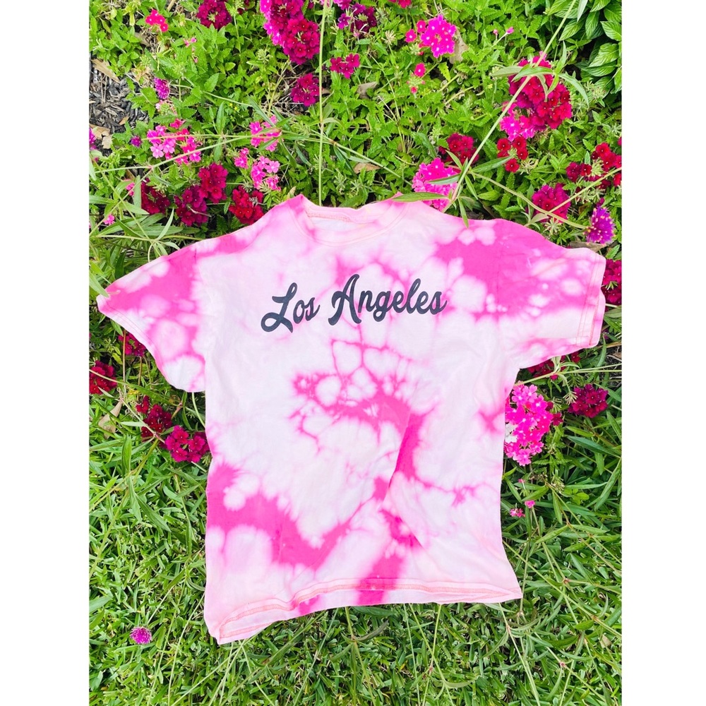 💕UPCYCLED VSCO Los Angeles Bleach Tie-Dye Tee💕